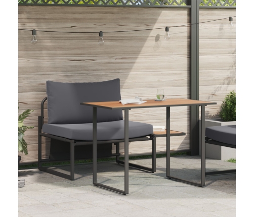 Conjunto de Comedor de Jardín de 2 Piezas con Asiento Individual y Cojines Antracita