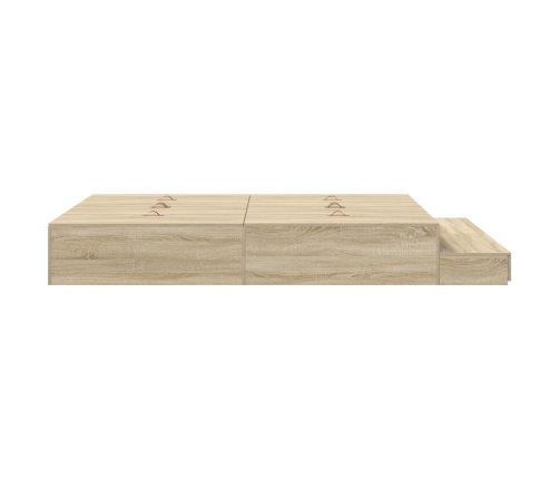 Estructura de Cama con Almacenamiento  Roble Sonoma Madera Elaborada