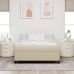 Estructura de Cama  Verde Claro Gris 140x190 cm Tela de Pana