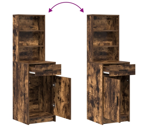 Gabinete Alto en Roble Ahumado, 40x41x135 cm, Hecho de Madera Elaborada