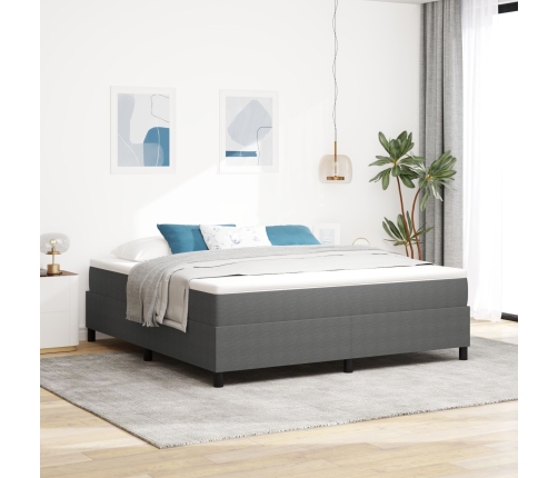 Cama con Somier  con Colchón Gris Claro Super King Tela de Corduroy