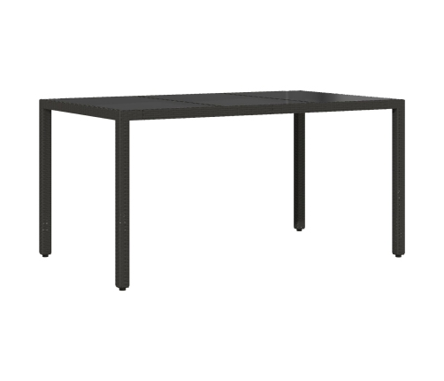 Juego de Comedor de Jardín de 7 Piezas con Cojines en Ratan Sintético Negro