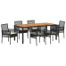 Conjunto de Comedor  4 personas Negro y blanco crema Ratán y acero