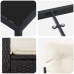 Conjunto de Comedor de Jardín de 7 Piezas con Cojines Rattan Poliéster Negro