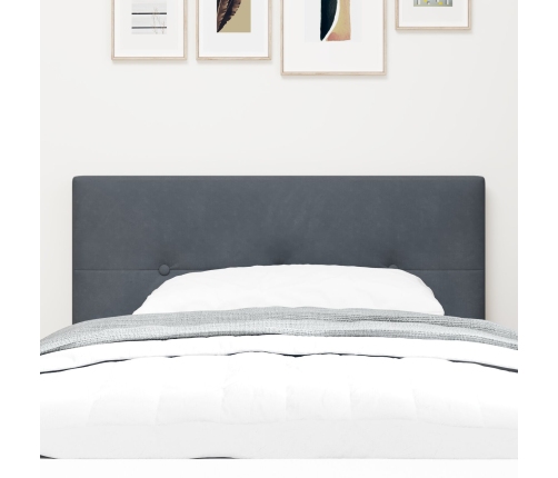 Cabecero  Acolchado con Botones Gris Oscuro 90 cm de Terciopelo