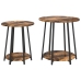 Mesa lateral  de 2 piezas en madera de roble ahumado y metal