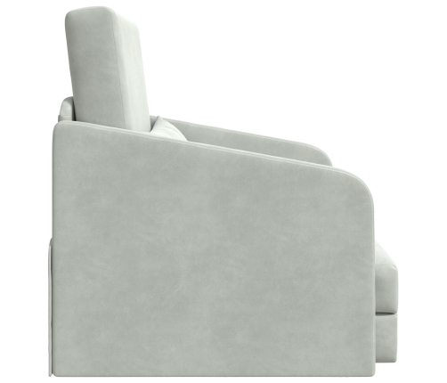 Sofá Cama de Piso 2 en 1 Gris Claro 65x80x83 cm Terciopelo