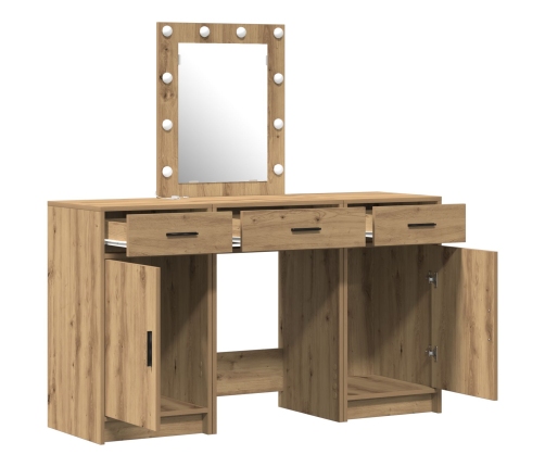 Conjunto de Tocador de 3 Piezas  con LED de Madera de Roble Artisan
