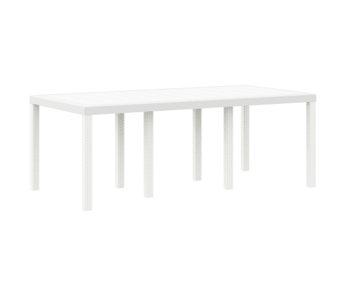 Conjunto de Comedor de Jardín de 7 Piezas con Cojines en Blanco de Poliratán