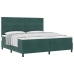 Cama Box Spring con Colchón Verde Oscuro 200x200 cm Terciopelo