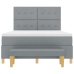 Cama Box Spring de  con colchón y banco gris claro 140x190 cm de tela