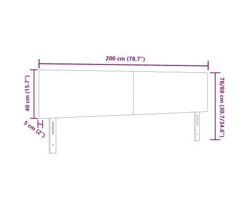 Cabezal  Diseño Sencillo Crema 200 cm Tejido de Pana
