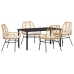 Set de Comedor Jardín  de 5 Piezas con Cojines Marrón Ratán Versátil