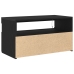 Mueble para TV  con luces LED en negro y roble, 75x35x40 cm, de madera