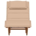 Tumbona de sol Set de 2 Beige Madera y tela tapizada Grande