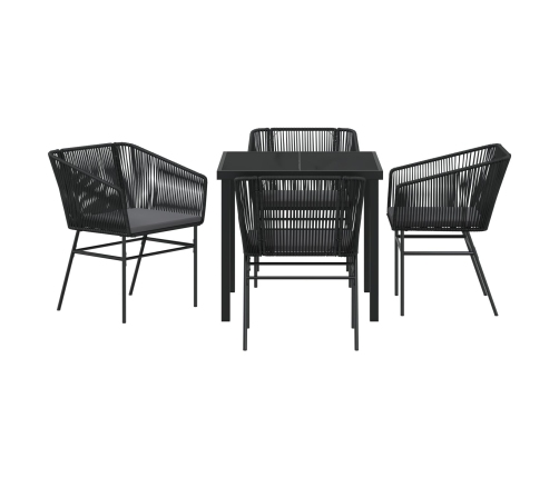 Set de 3 Negro Poliratán Estándar Fundas removibles