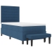 Cama con Somier con Colchón y Banco Azul 90x200 cm Tela