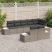 Set de Sofás de Jardín  de 8 Piezas con Cojines Gris Poliratán