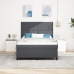 Cama con Caja de Resortes con Colchón Gris Oscuro 140x200 cm Tela de Corduroy