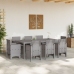 Juego de Comedor de Jardín de 9 Piezas con Cojines de Ratán Sintético Gris Claro
