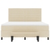 Cama con box spring  con colchón y banco crema 180x200 cm tela