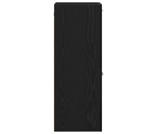 Armario de pared para baño  Negro Roble 30x30x80 cm Madera Fabricada