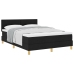 Cama con Somier  con Colchón Negro 160x200 cm Tela