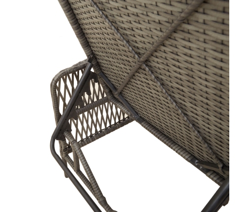 Tumbona  Gris y gris oscuro Ratán PE 157 x 55 x 92 cm Tumbona