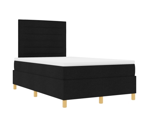 Cama con Base de Resortes Negra 120x200 cm Tela