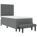 Cama con Base con Colchón y Banco Gris Oscuro 100x200 cm Tela