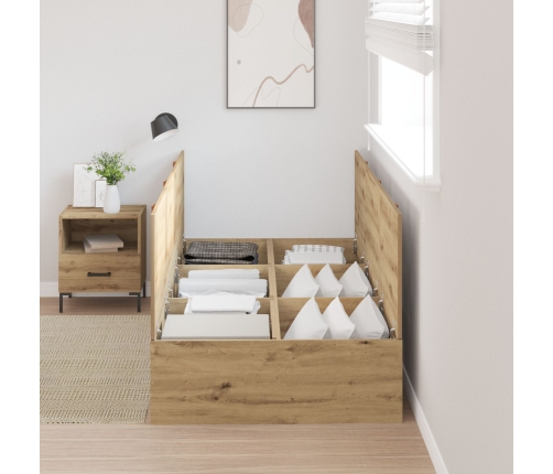 Estructura de Cama de Almacenamiento  Roble Artesanal 100x200 cm