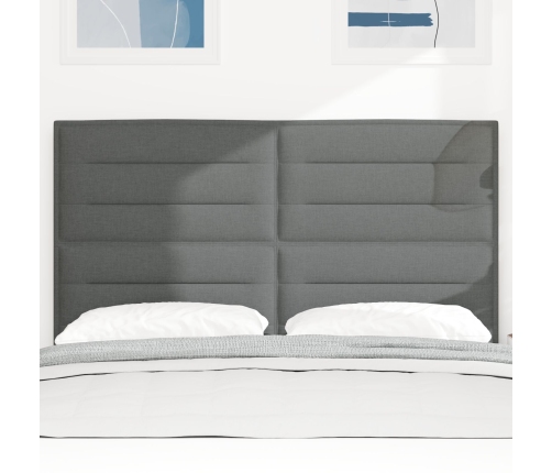 Cabecero  Diseño Líneas Gris Oscuro 140 cm Tela