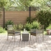 Set de Bistro de Jardín de 3 Piezas con Cojines en Gris de Poliratán
