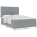 Cama Box Spring  con Colchón Gris Claro 160x200 cm Tela