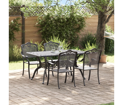 Set de 3 Negro Aluminio Fundido Mesa para 4 Personas Duradera