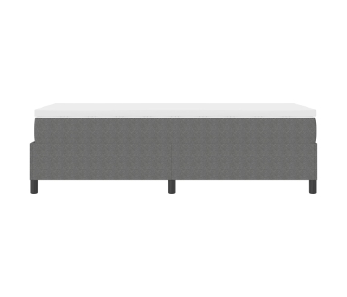 Cama Tipo Box Spring  con Colchón Gris Claro 100x200 cm Tela de Corduroy