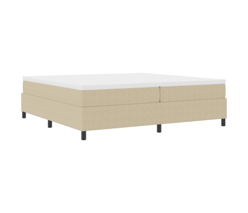 Cama Box Spring  Verde Claro Gris 200x200 cm Tela de Pana
