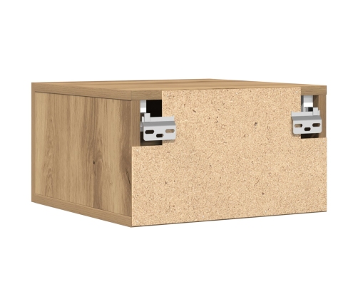 gabinete de noche montado en la pared  de roble artesanal 35x35x20 cm