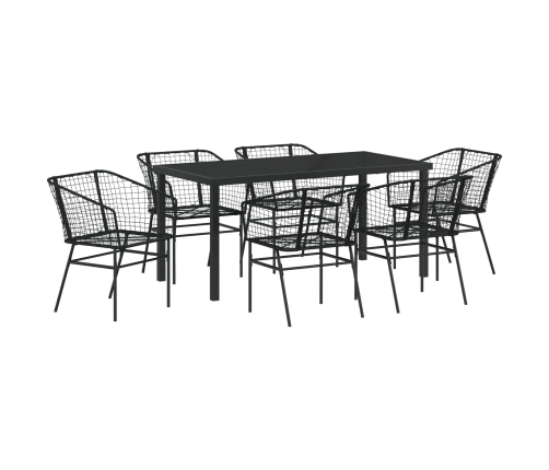 Juego de 4 Negro Rattan PE Mediano
