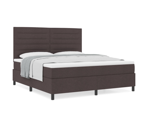 Cama Box Spring  con Colchón Gris Oscuro Super King de Tela