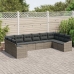 Conjunto de Comedor de Jardín de 10 Piezas con Cojines Gris Poliratán