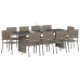 Conjunto de Comedor de Jardín de 11 Piezas  Gris de Poliratán