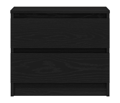 Mesita de noche  Negro Roble 50x40x43,5 cm Madera