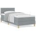Cama con Base con Colchón Gris Claro 90x200 cm Tela