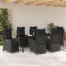Conjunto de comedor de jardín de 7 piezas  Negro de Poli Ratán