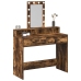 Mesa de tocador  con luces LED Roble ahumado 100x41x140 cm