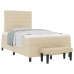 Cama Box Spring con Colchón y Banco Crema 120x200 cm Tela