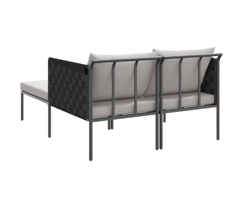 Tumbona  con cojines para 2 personas Anthracite 115x153x69,5 cm Acero