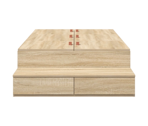 Cama con almacenamiento  Roble Sonoma Madera elaborada 90 x 190 cm