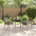 Conjunto de Bistro de Jardín de 3 Piezas con Cojines Gris de Poliratán